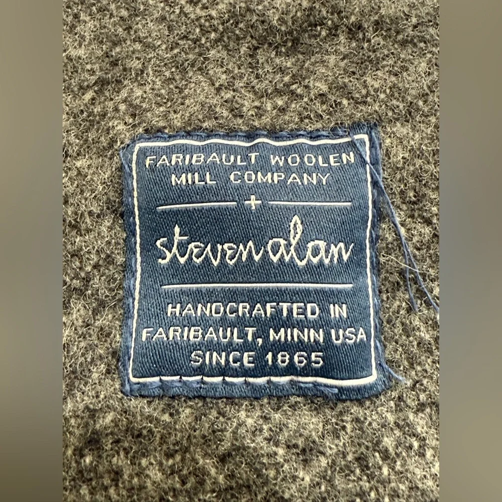 Steven Alan Gray and Blue Striped Scarf